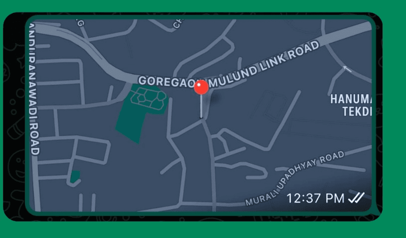 WhatsApp location pin used to set up Attendance Bot geo-fencing